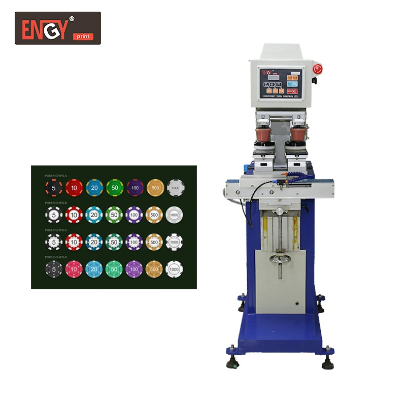Wholesale hot sale good quality semi-automatic ink cup type 3 color poker chips printing machine used