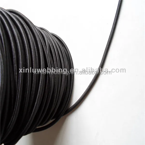 
Wholesale Top Level Round Black PE 6mm Rubber Rope/Cord 