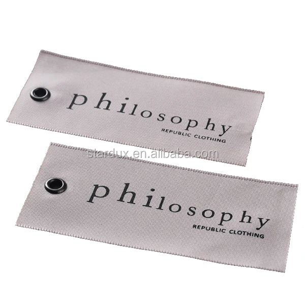 Custom Garment Ribbon Hang Tag Template For clothing / shoes Label