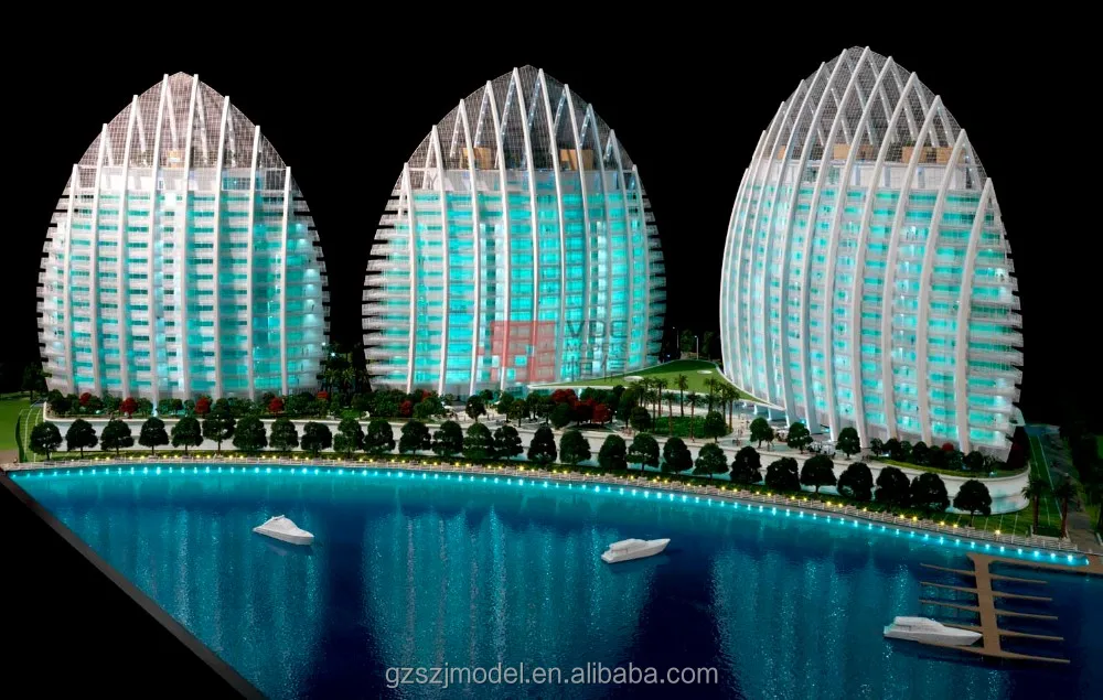 ABS & Акриловые заказ миниатюрные модели здания, Высотные архитектура модели решений