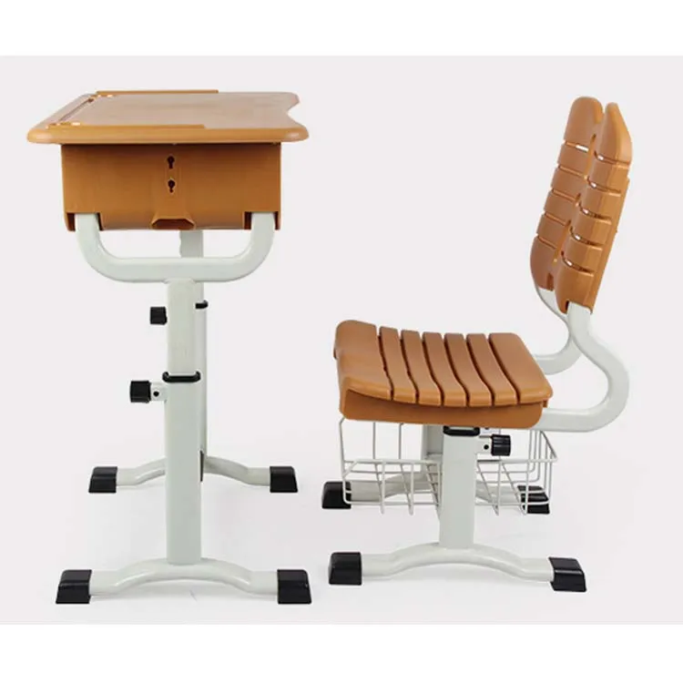 Popular use school furniture drafting table student chair with writing tablet