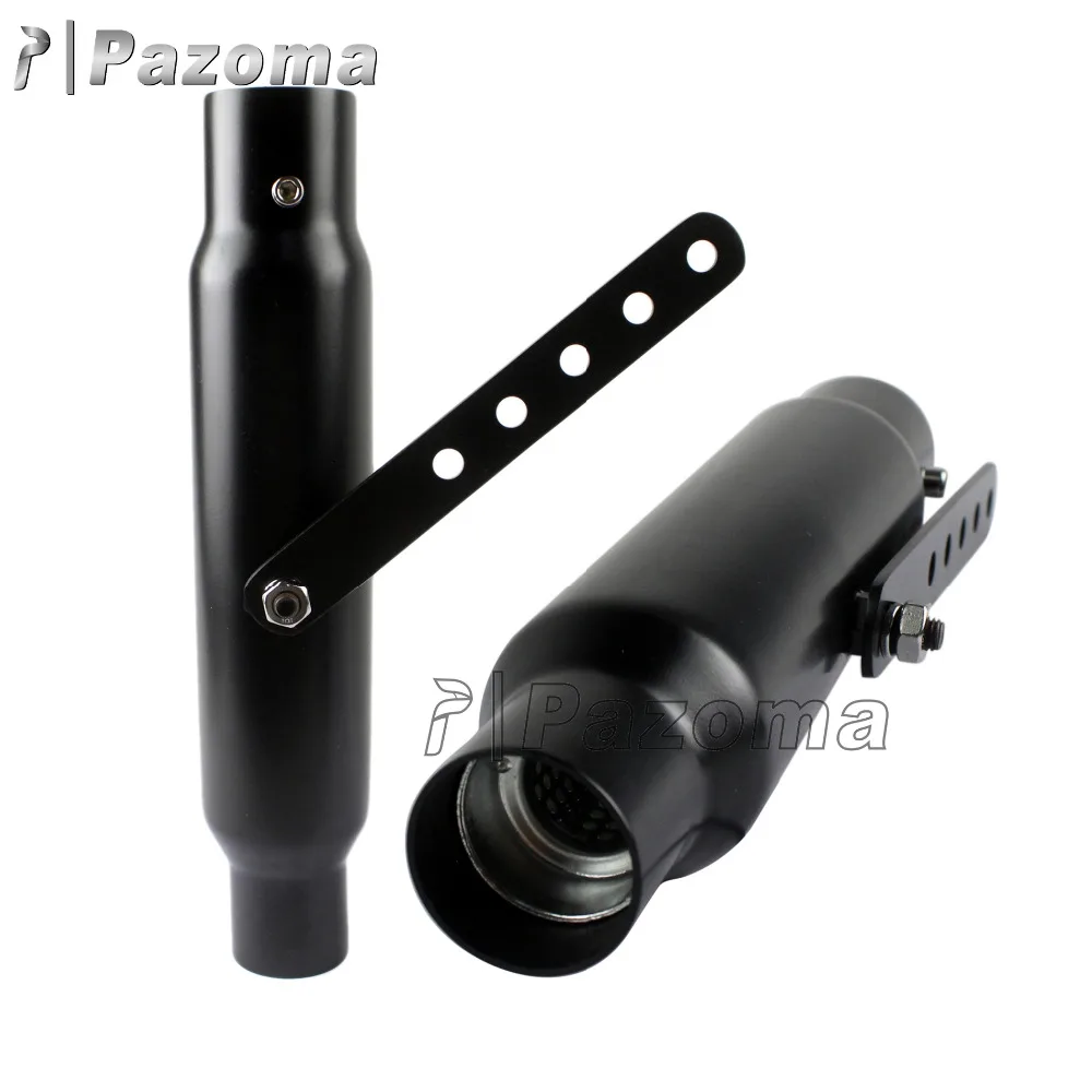 Pazoma высококачественный черный Универсальный Длинный выхлопной глушитель для мотоцикла 12 дюймов с 1 1/2 - 1 3/4 входом