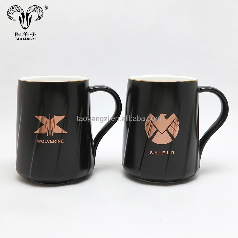 Promotional 12oz Ceramic Mugs with Superhero Logo Printed