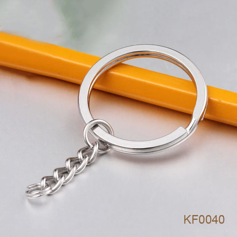 Manufacturer Fashion Bulk Metal Split Keychain Rings with Link Chain