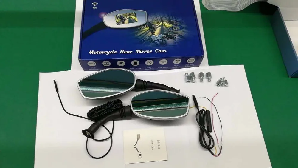 motorcycle rearview mirror DVR with dual camera Dual camera dvr for Motorcycle