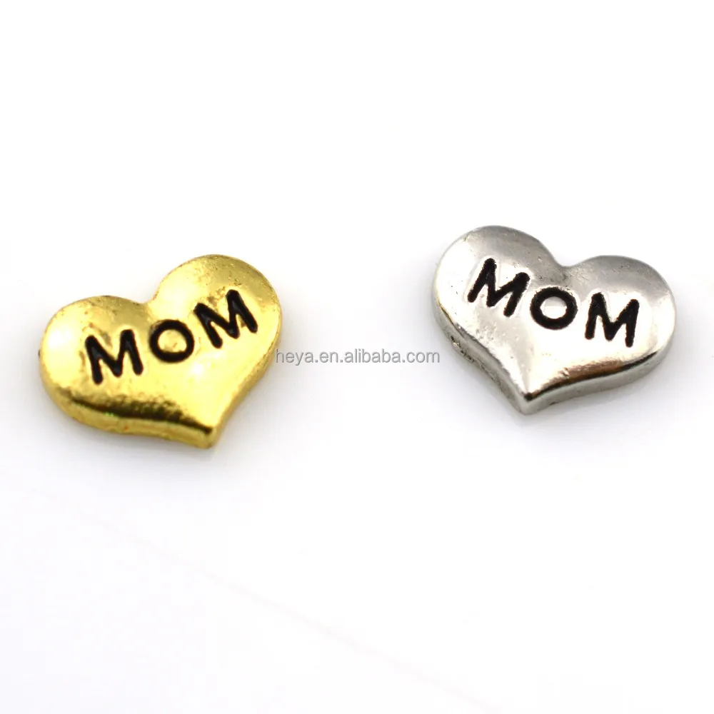 
Red Heart Floating Necklace Charm Zinc Alloy Living Memory Locket Pendant 