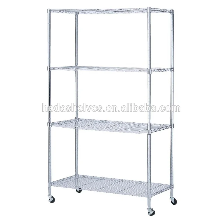 4 Layers Chrome Steel Wire Shelves Heavy Duty Chrome Wire Shelf