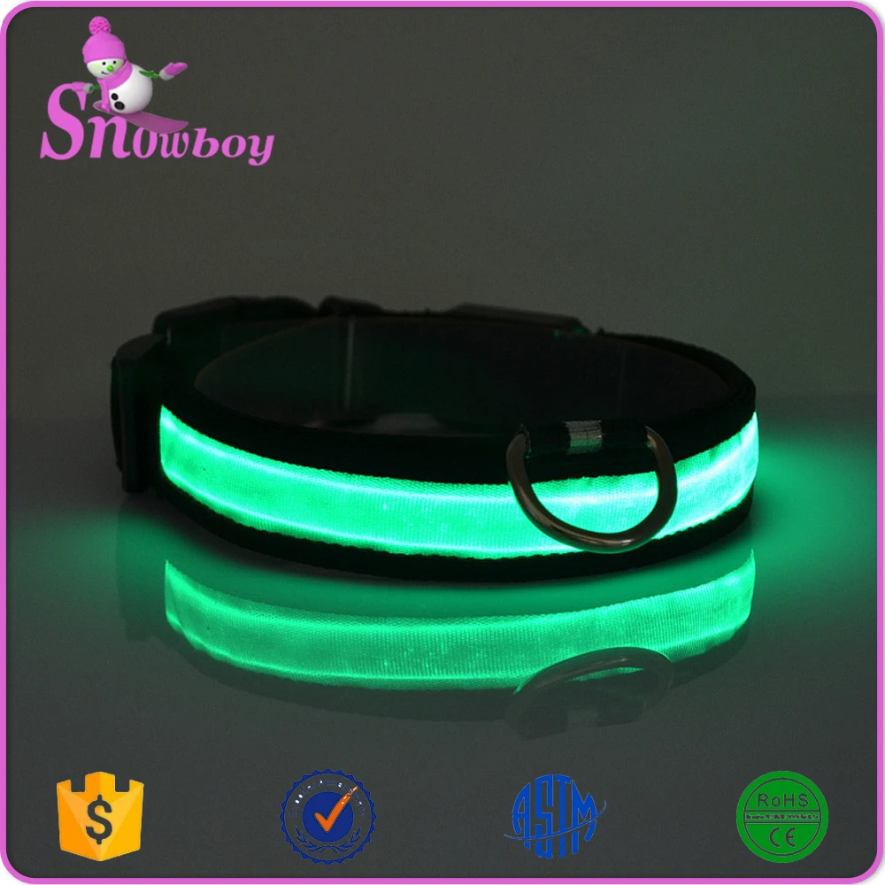 Factory Custom Black Side LED Light Flashing Pet Collar