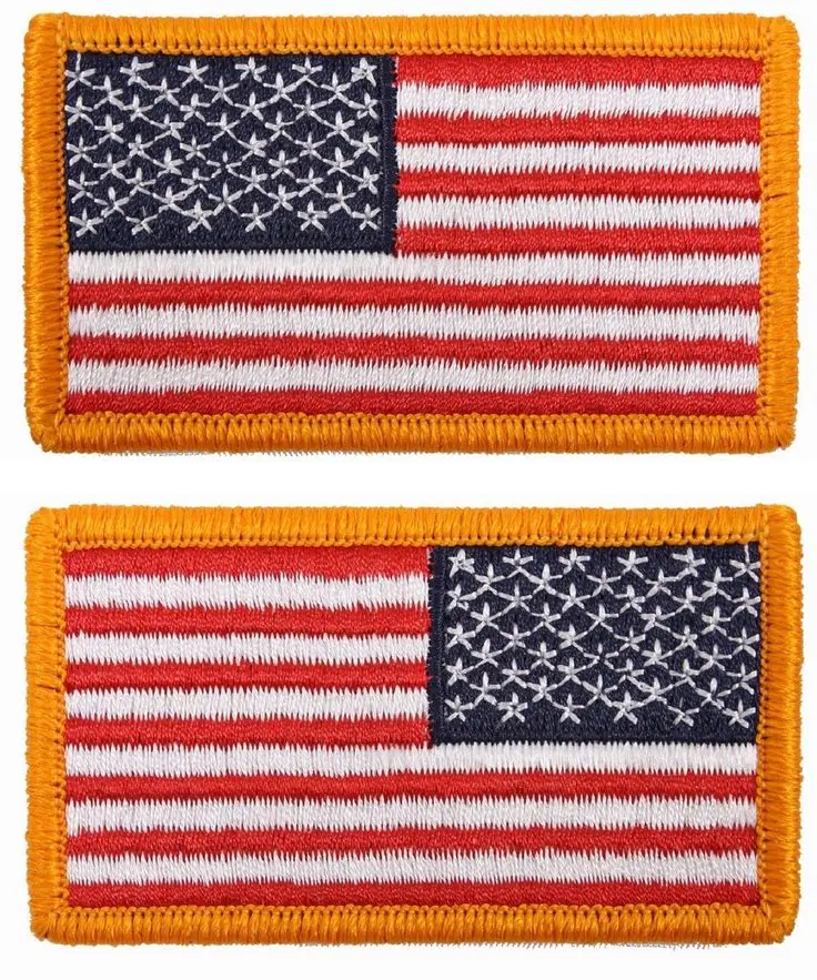 How to make USA Flag Embroidery Patches Iron on Applique