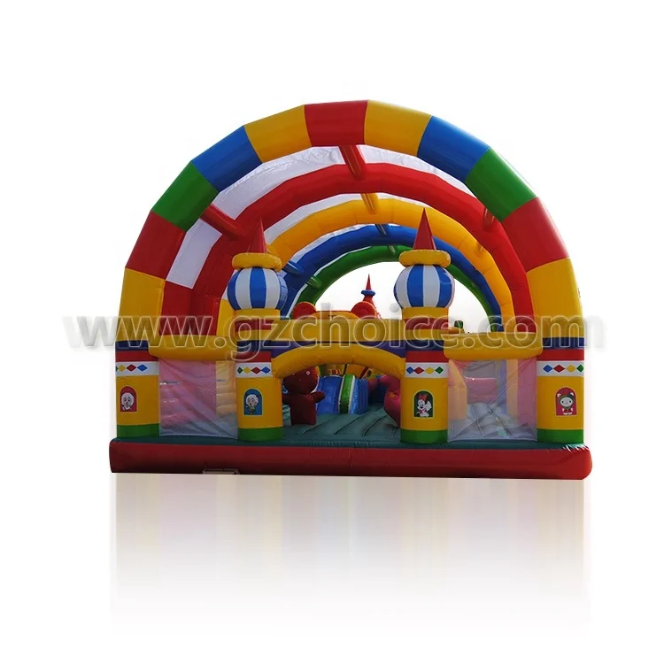 Giant Inflatable Obstacle Course with Large Climbing Wall Slide Super Combo Bounce House