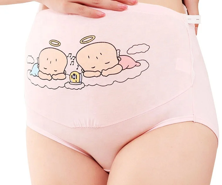 Новейший новый дизайн, женские трусики для беременных из чистого хлопка, милая помпа с изображением ангела, нижнее Белье для беременных с высокой талией, трусики
