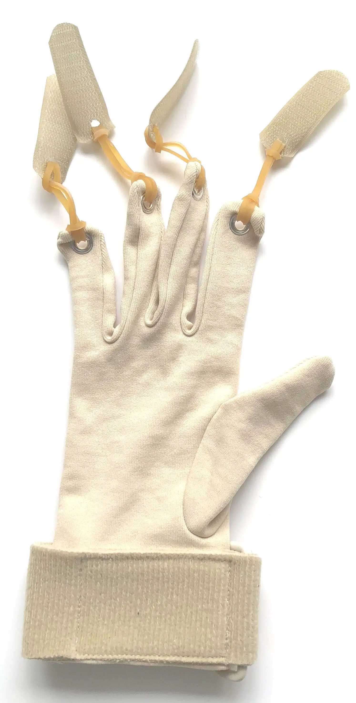 
Finger Training Exercise Glove, Finger Flexion Glove, Nylon Material With Natural Rubber Band And Magic Tape 