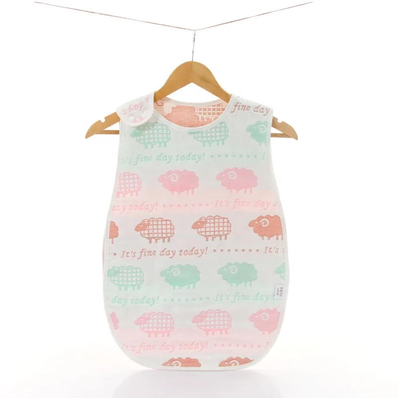 
Baby two vest sleeping bag cotton six layer gauze sleeping bag 
