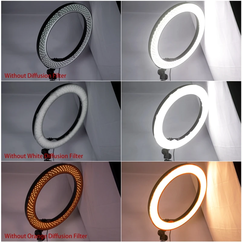 Кольцевой светильник FOSOTO RL-18 55W 240 LED с регулируемой яркостью 5500K 18 дюймов со штативом-зеркалом для камеры фотостудии телефона