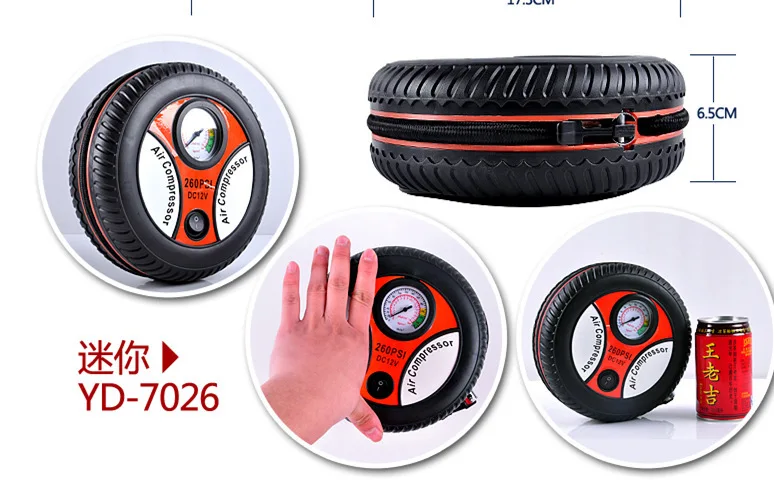 Portable Electric Mini Tire Inflator mini Compressor 12V Auto Air Compressor Pump Car Tyre