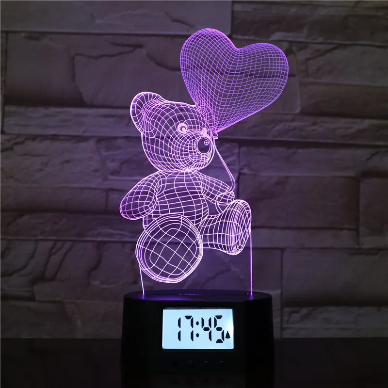 
KS 3D-076 Multi-Function 3D LED Digital desk Alarm Clock with Snooze Function 12/24 Hours Display 