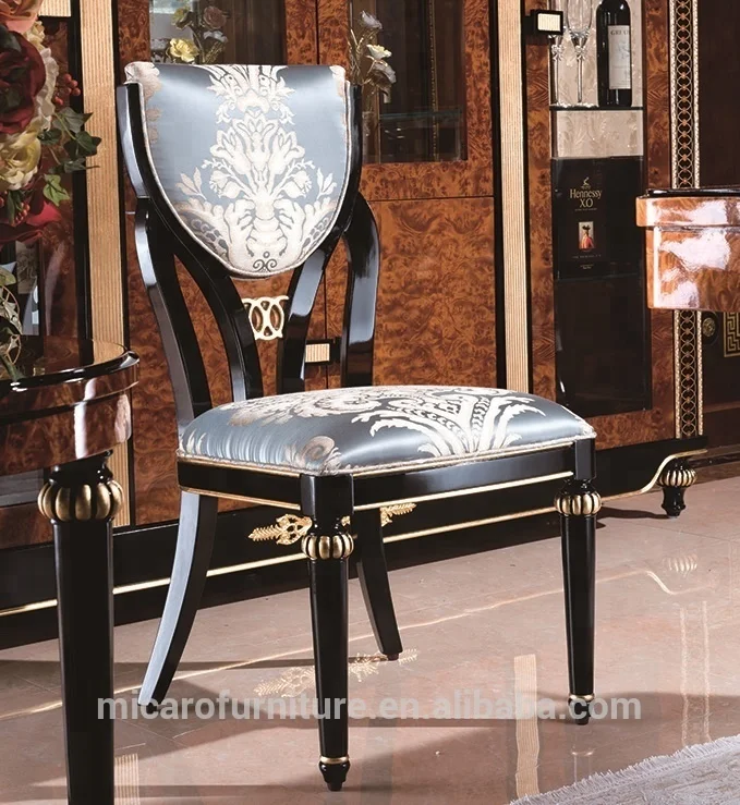 Italian royal antique classic wooden 8 seats dining table set