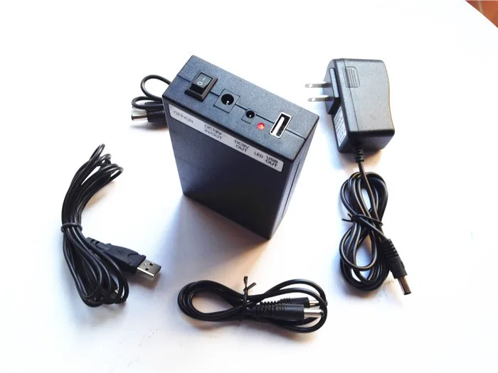 YSD-998 12V 6500mAh 9V 8500mAh 5V 15000mAh 3 in 1 black li-ion rechargeable battery with black case for CCTV Camera