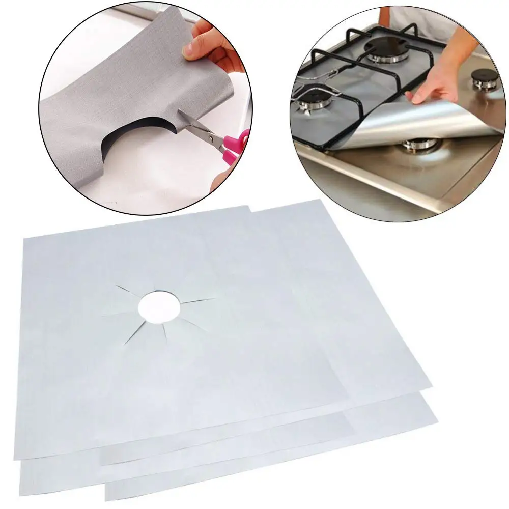Черные и серебряные Чехлы для горелок газовой плиты стандарта США Легкая очистка многоразовый протектор для газовой плиты