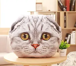 Cute Cartoon Plush Christmas Gifts Simulation 3D Cat Head Comet Cat Shaped Home Removable Handcuffs Pillow Cushion