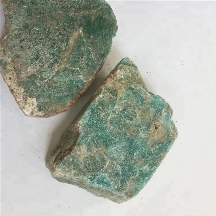 natural raw stone  blue amazonite gemstone crystal rough