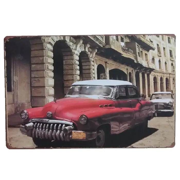 Classic Old Car Retro Metal  Decorative Vintage Tin Sign Cafe Club Garage home Restaurant  Art Painting Iron