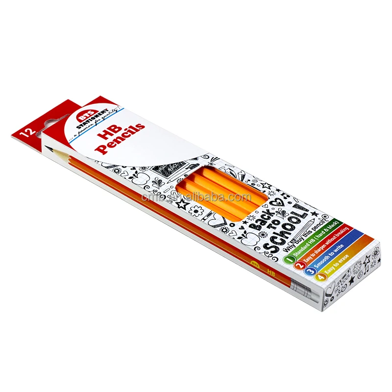 Wood Graphite Drawing Pencils with Eraser for School Supply