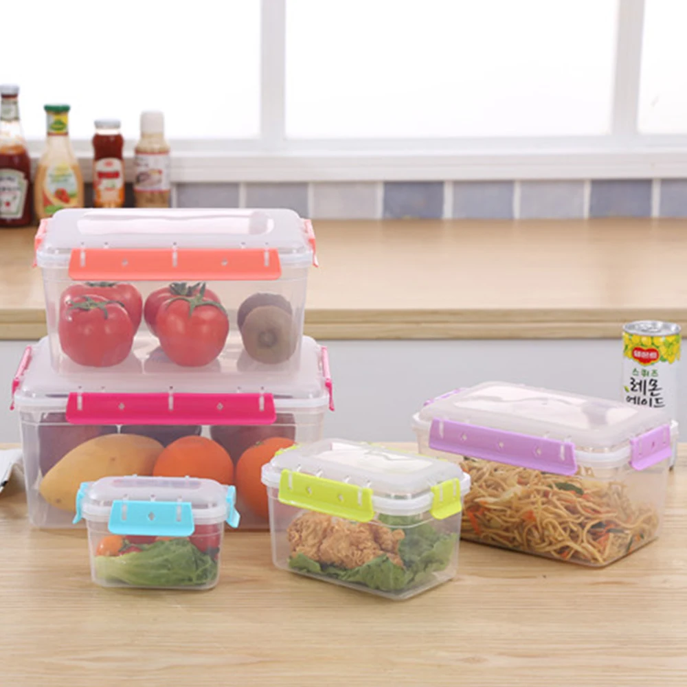 Wholesale picnic hermetic plastic food container rectangular with lid