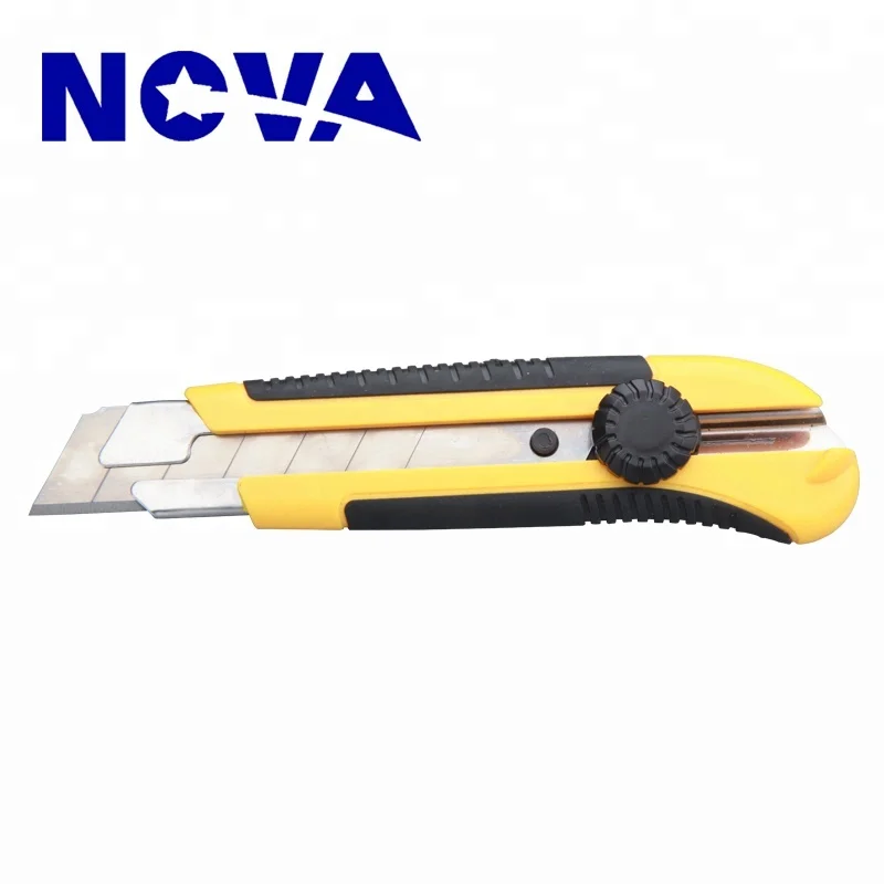 Hot Sale Friendly Colorful 25mm Stainless Iron Snap off Blade Knife Cutter With Soft Grip