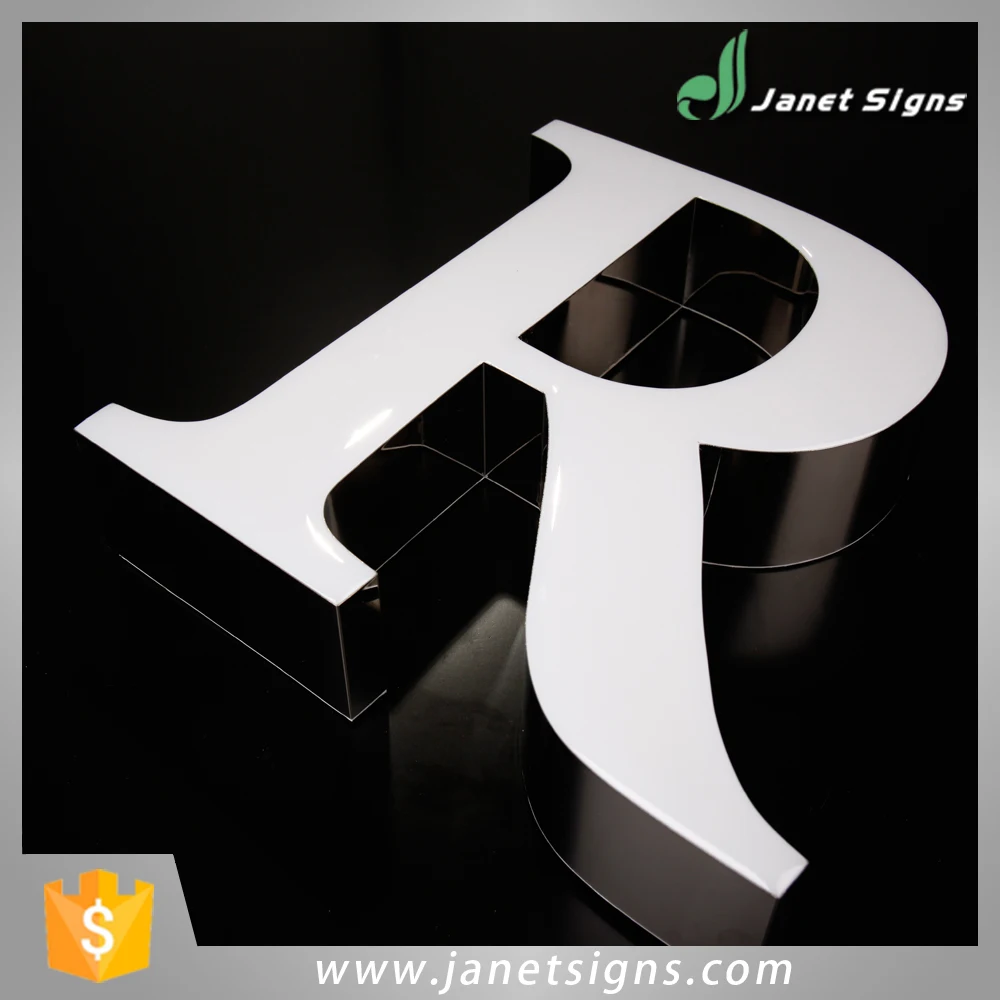 Super epoxy resin LED channel letter with stainless steel return