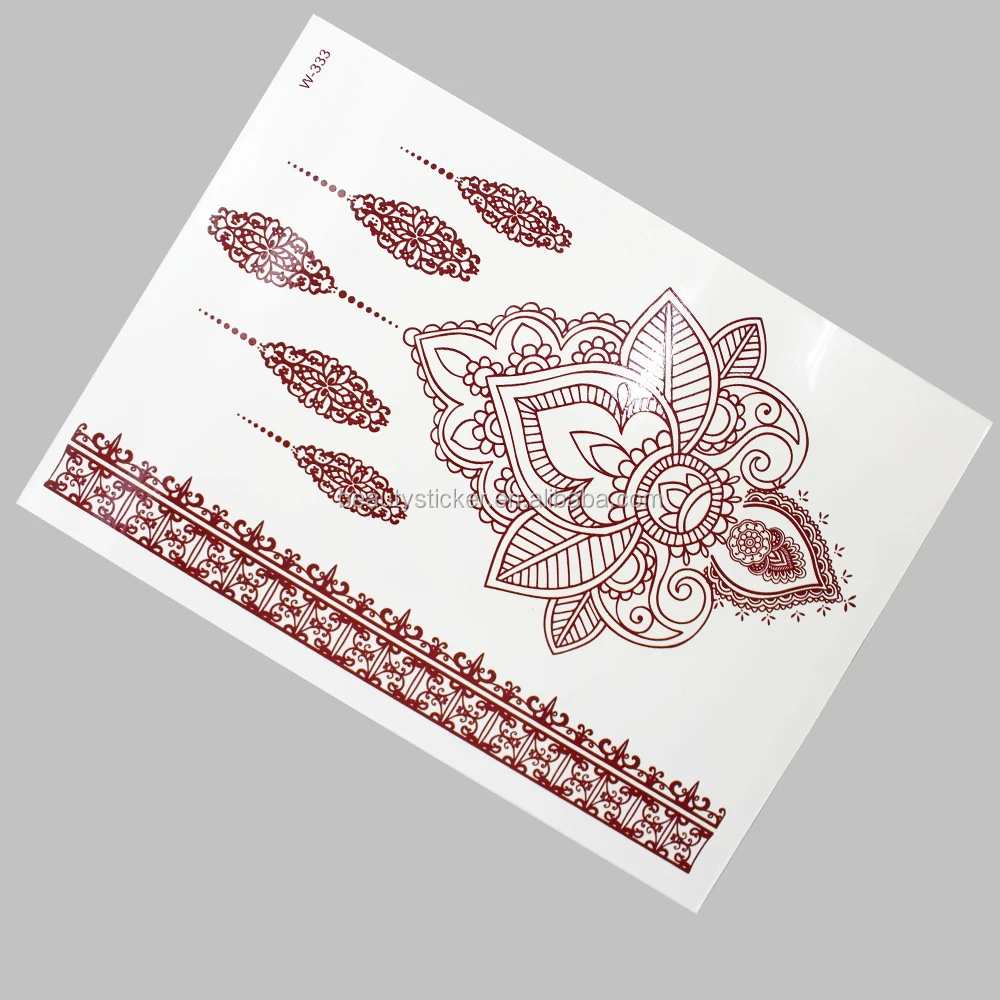 Henna Temporary Tattoo Black Body Art Sticker
