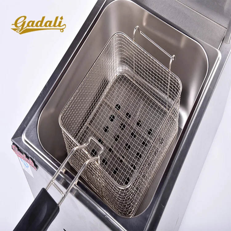 Commercial industrial used restaurant deep fryers automatic single basket gas deep fryers machine price for sale