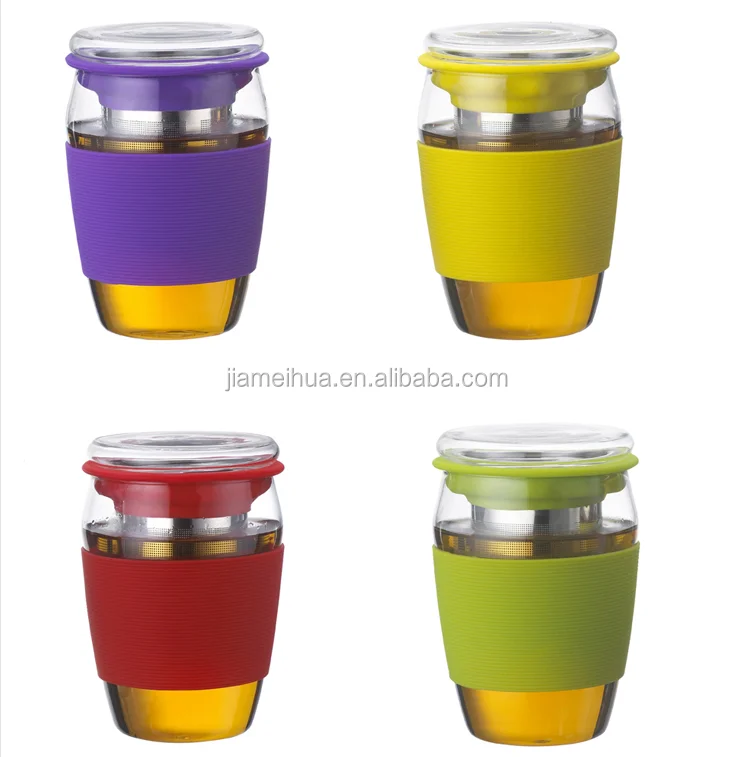 Promotional coffee glass travel mug