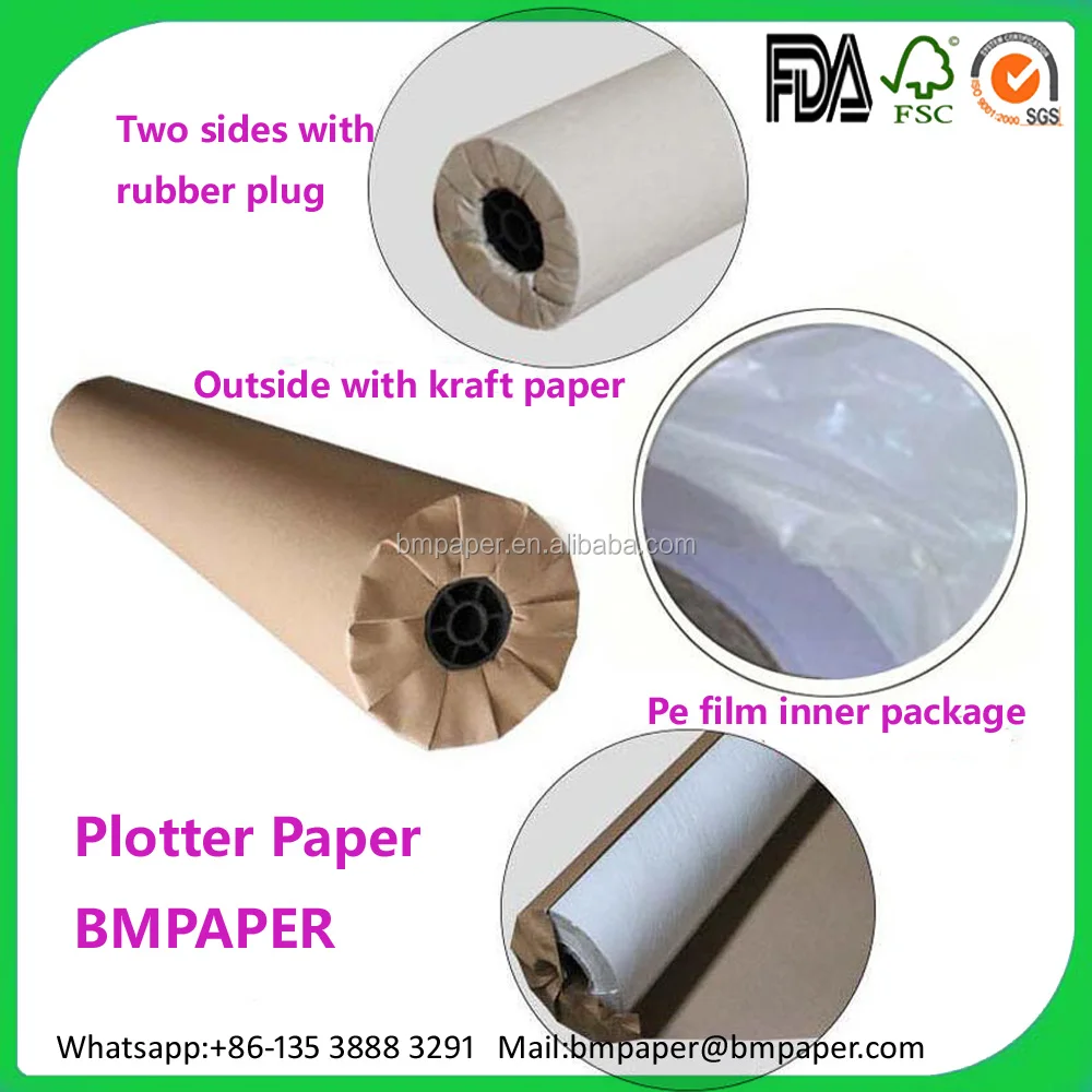 
80gram 90gram 100gram Matte Coated Inkjet cad plotter paper with roll package 80gram 90gram 100gram &nbsp;Matte Coated Inkjet cad plotter paper