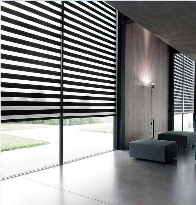 fabric korea combi window blinds  light adjusting zebra roller blinds ready made  horizontal Blackout zebra blinds