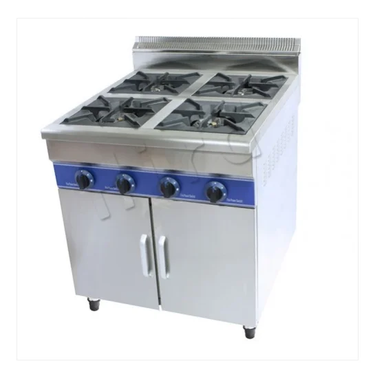 Коммерческие газовые плиты/4 горелки из нержавеющей стали с шкафом
