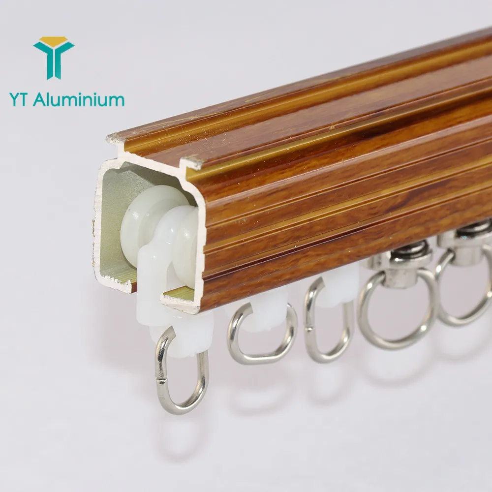 Champagne 19 inch White Aluminum Alloy Single Top Mount Curtain Track