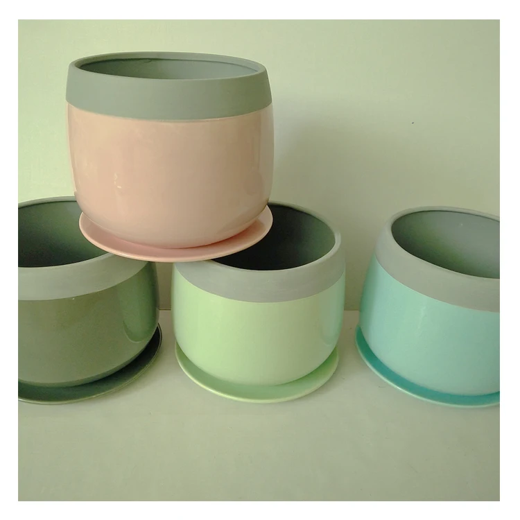 Cheap modern home goods mini cylinder shape ceramic flower pots wholesale