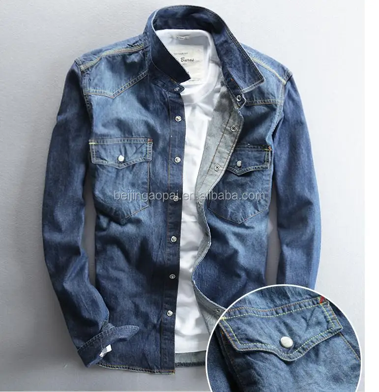 
Denim Material Jeans shirts Manufacturers fashion cotton men jeans shirt 