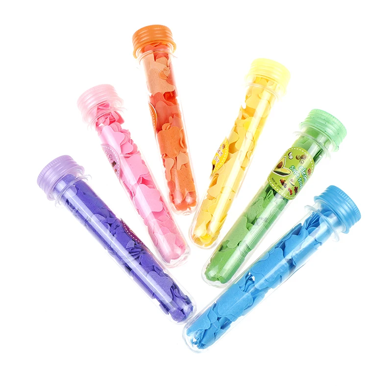 1 Tube Portable Flower Soap Hand Washing Cleaning Soap Tablets Soap Flakes for Outdoor Travel