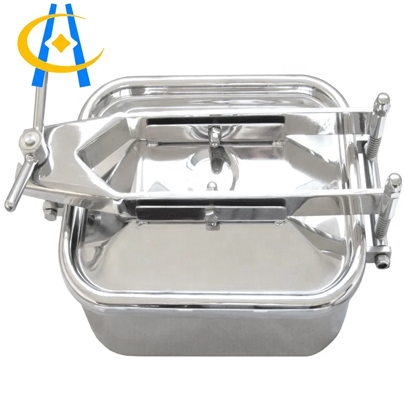 Top quality stainless steel rectangular manways manholes with cover for tank