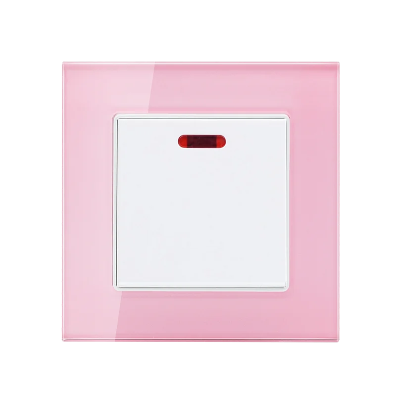 big power Black Glass Single 20A DP water  heater  light  switch