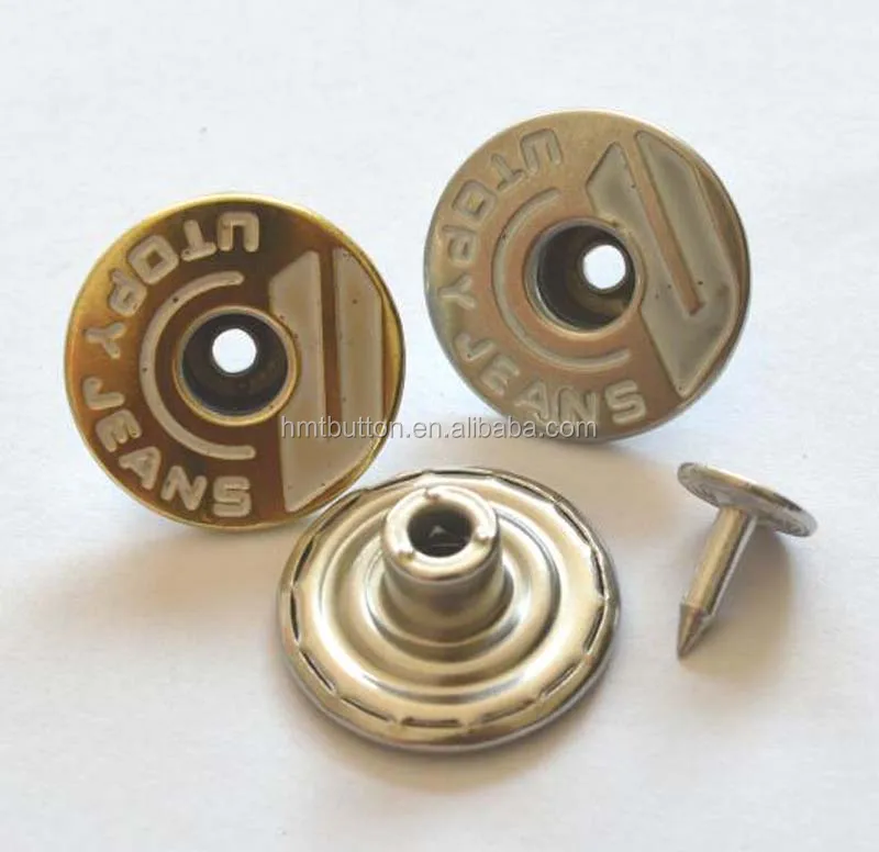 Metal jeans button in brass material