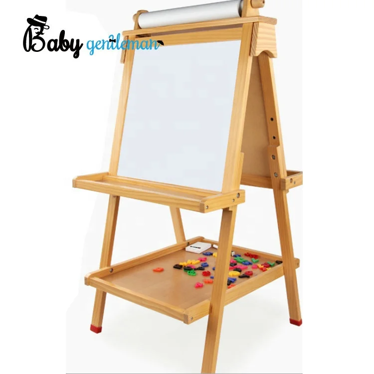 High quality educational double sided easel wooden drawing board for kids Z12128B