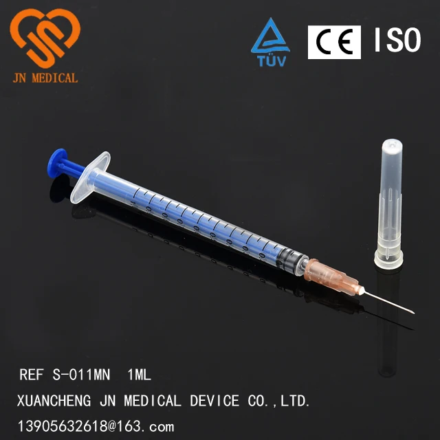
Disposable syringe with needle luer slip/luer lock 1ml 