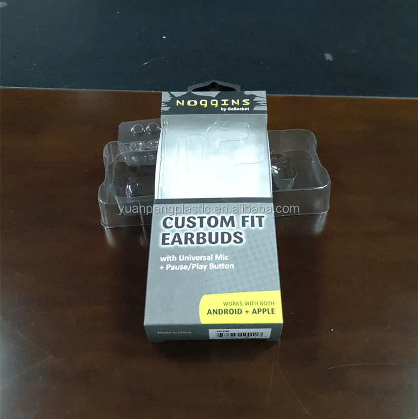 Custom earphone blister packaging with paper card Plastic clamshell packaging box for earphone packing