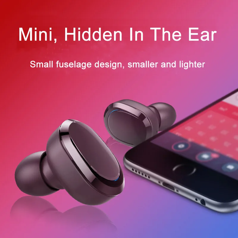 T12 Wireless Biaural Stereo TWS Headset 4.2 5.0 Automatic Matching Bilateral Call Signal with High Sound Quality