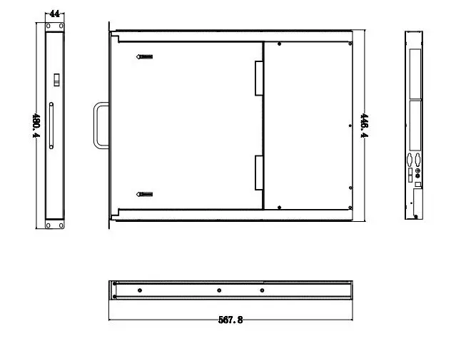 Промышленный сетевой коммутатор, 17 дюймов, 8 портов, CAT5 IP, kvm-переключатель с ящиком KVM 1U в стойку