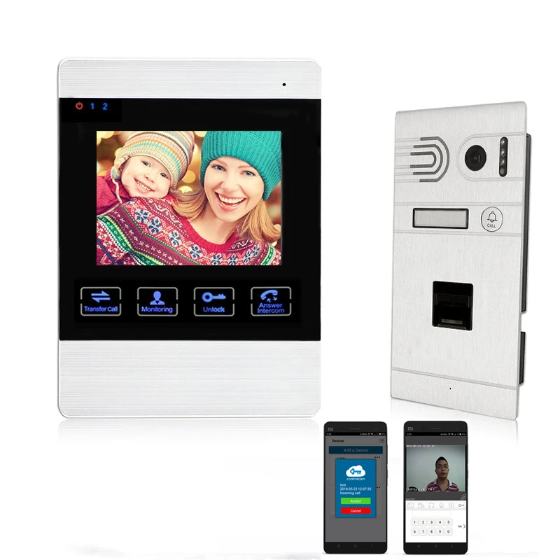 
420TVL/600TVL/800TVL Smart 4 провода видео-телефон двери с разблокировкой методами ручного отпечатки пальцев, с использованием разных мониторов и бесплатное приложение для Android и IOS 