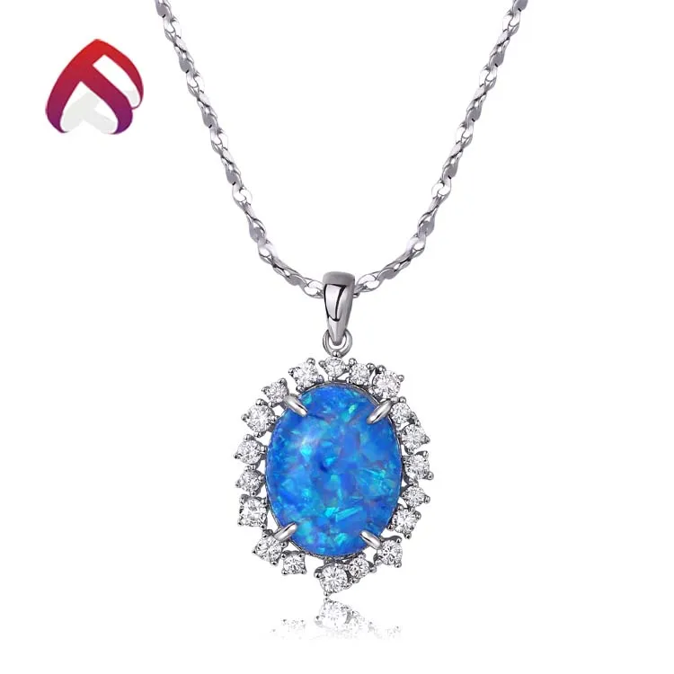 China opal jewelry in competitive price 925 sterling silver opal pendant jewelry